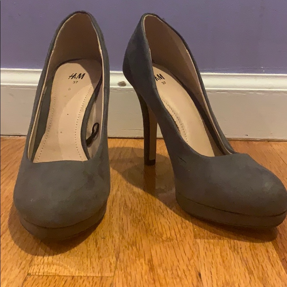 Grey heels in Size 7
